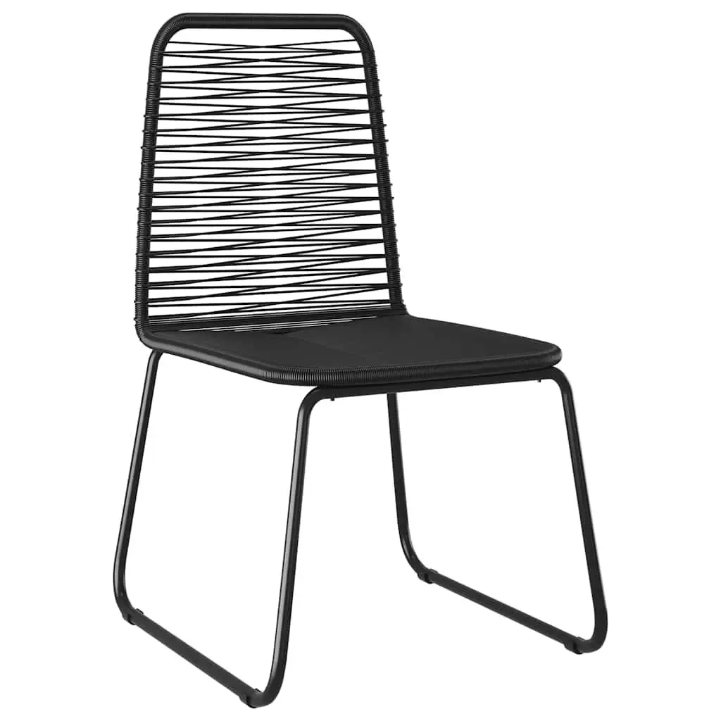 3 Piece Garden Dining Set Outdoor Patio Furniture Black Rattan Steel Frame