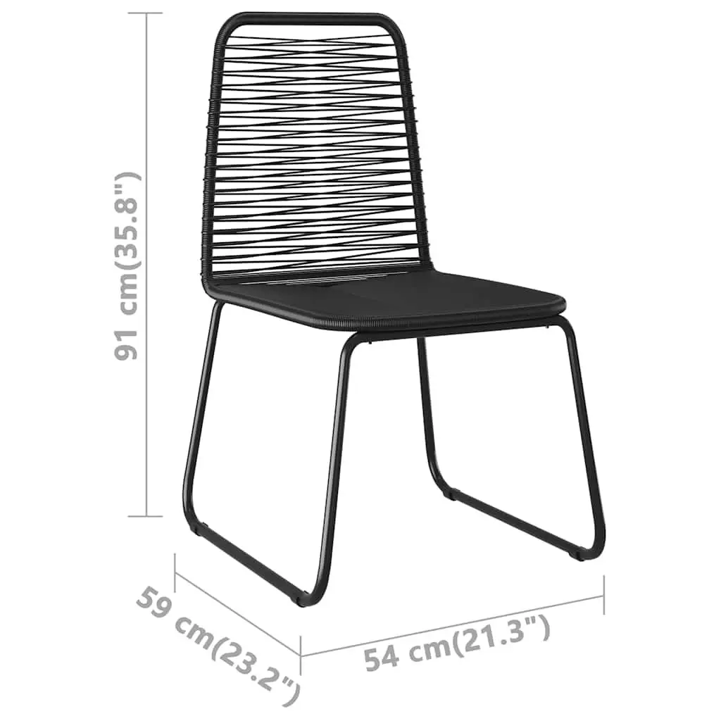 3 Piece Garden Dining Set Outdoor Patio Furniture Black Rattan Steel Frame