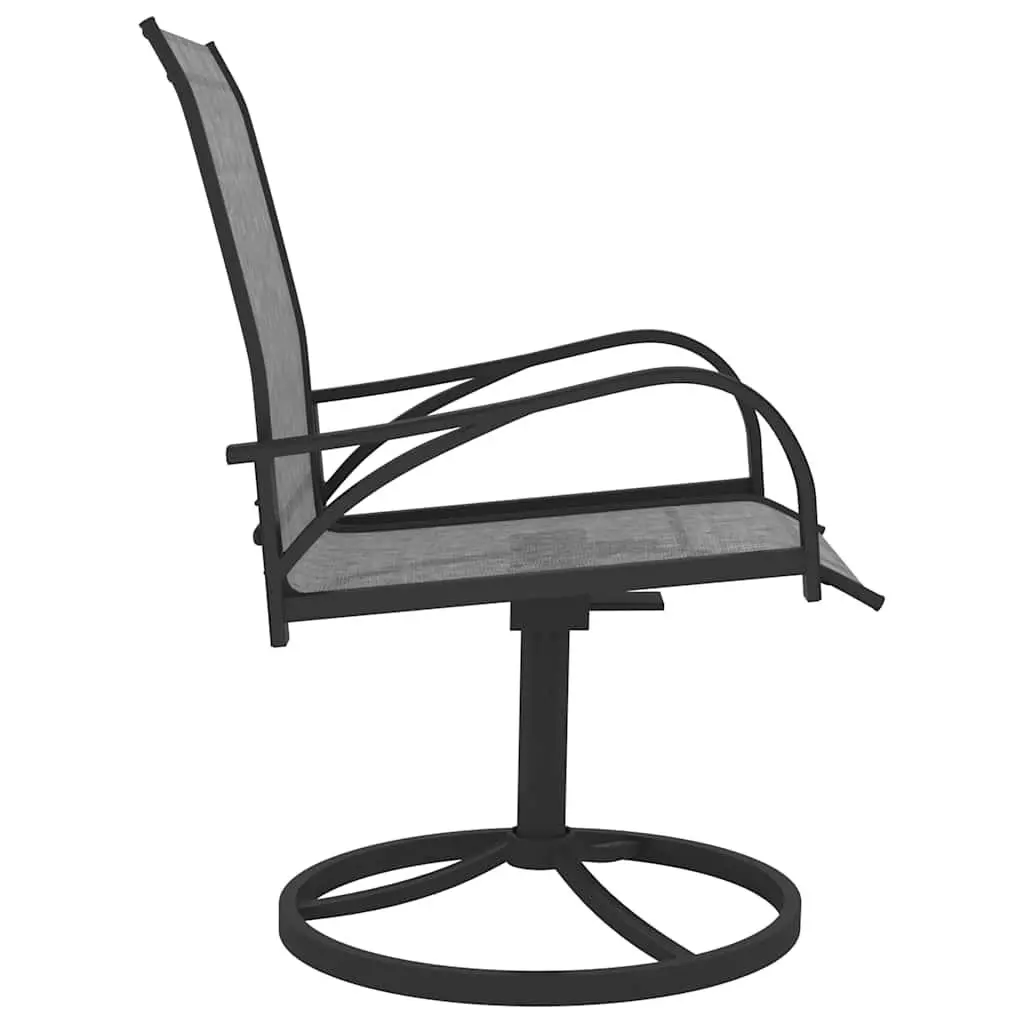 3 Piece Outdoor Dining Set Steel Frame Textilene Chairs Grey