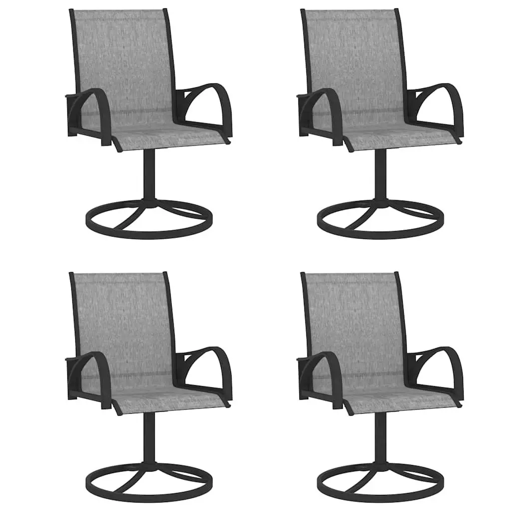 Outdoor Dining Set 5 Piece Grey Table Chairs Steel Textilene Ergonomic
