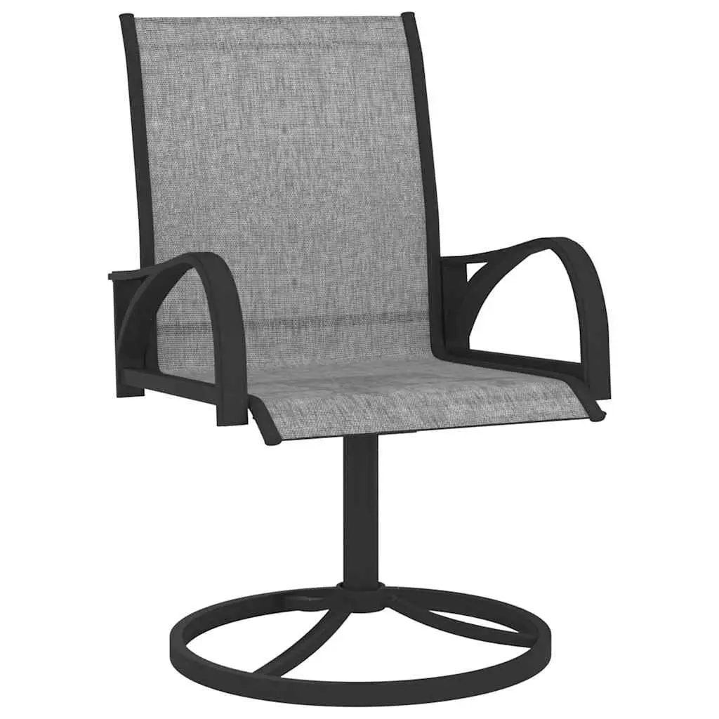 Outdoor Dining Set 5 Piece Grey Table Chairs Steel Textilene Ergonomic