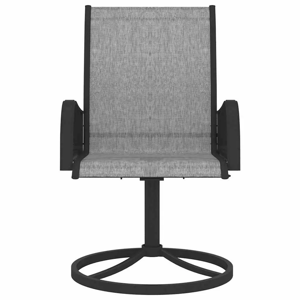 Outdoor Dining Set 5 Piece Grey Table Chairs Steel Textilene Ergonomic