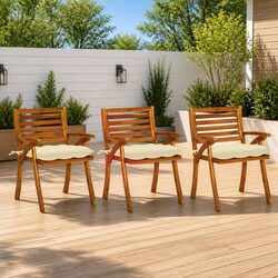 Join Friends Outdoors with 3 Comfortable Dining Chairs