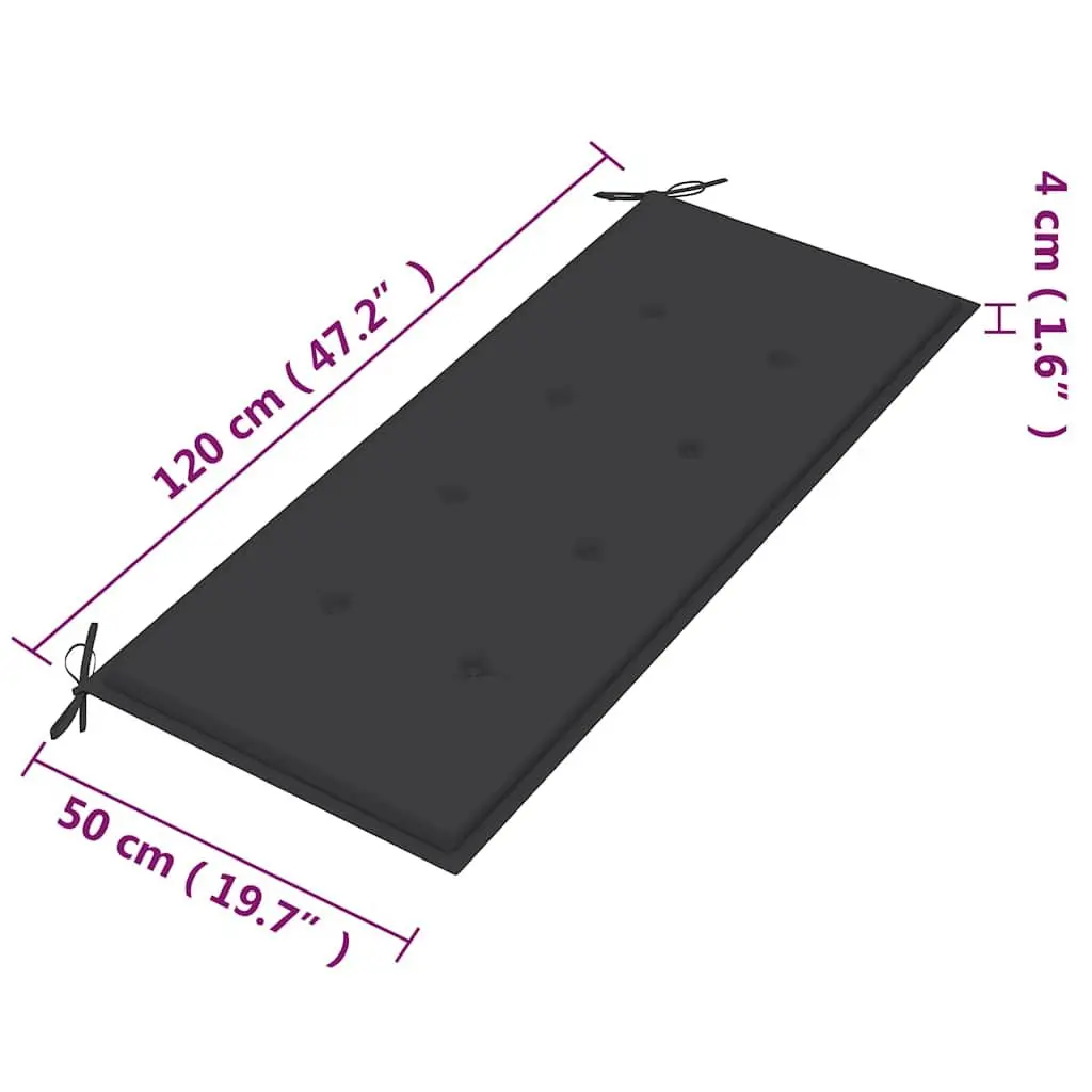 2-Seater Garden Bench with Cushion