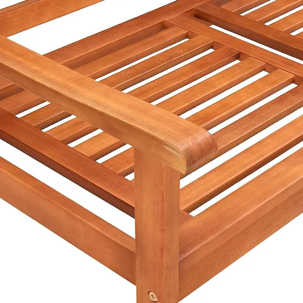 2-Seater Garden Bench Eucalyptus Wood 120cm with Cushion