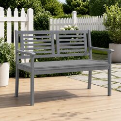 Friendly Grey Eucalyptus Wood 2-Seater Garden Bench