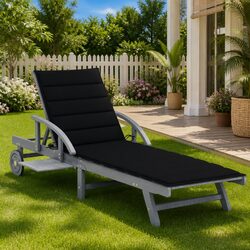 Relax Effortlessly on a Wooden Sun Lounger