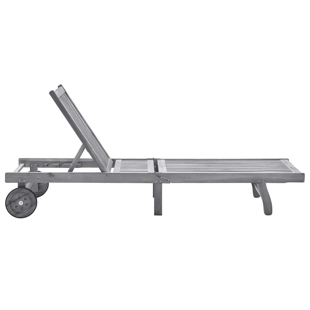 Grey Sun Lounger with Cushion