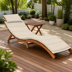 Your Perfect Outdoor Lounger with Table and Cushion
