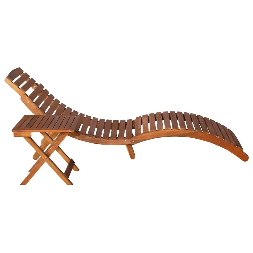 Sun Lounger with Side Table and Cushion Outdoor Garden Patio Relaxation
