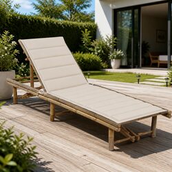 Bamboo Sun Lounger with Cushion - Your Outdoor Comfort