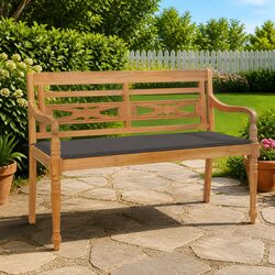 Friendly Outdoor Bench 120cm with Soft Taupe Cushion