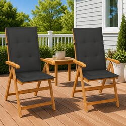Relaxing Teak Wood Garden Chairs - 2 Pcs Set