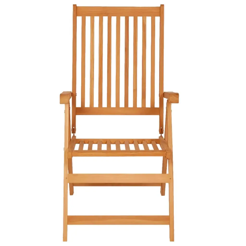 Outdoor Garden Chairs 2 pcs Teak Wood Reclining Patio Seating with Cushions