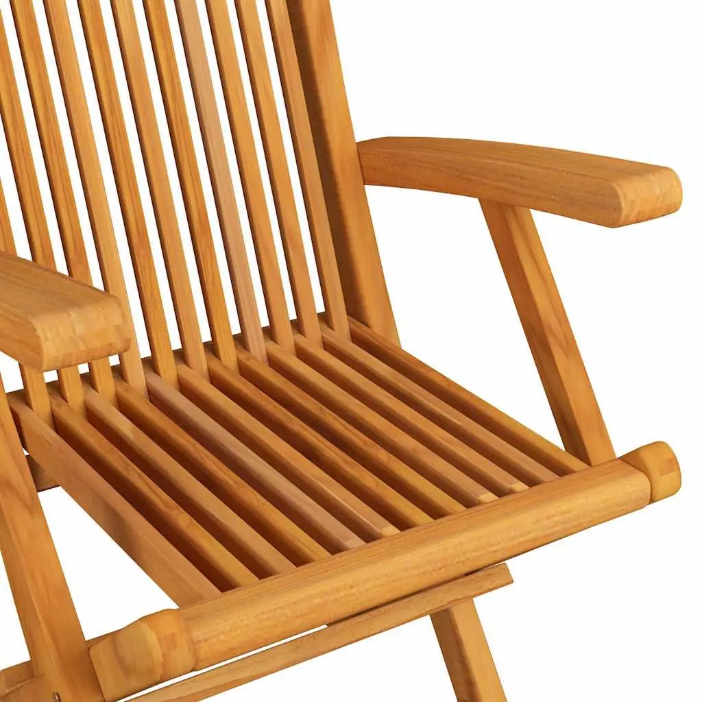 Outdoor Garden Chairs Set Teak Wood Foldable 3 Piece with Cushions