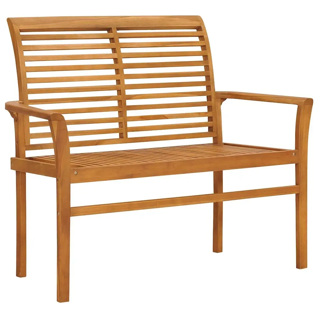 Garden Bench Teak Wood with Anthracite Cushion 112cm