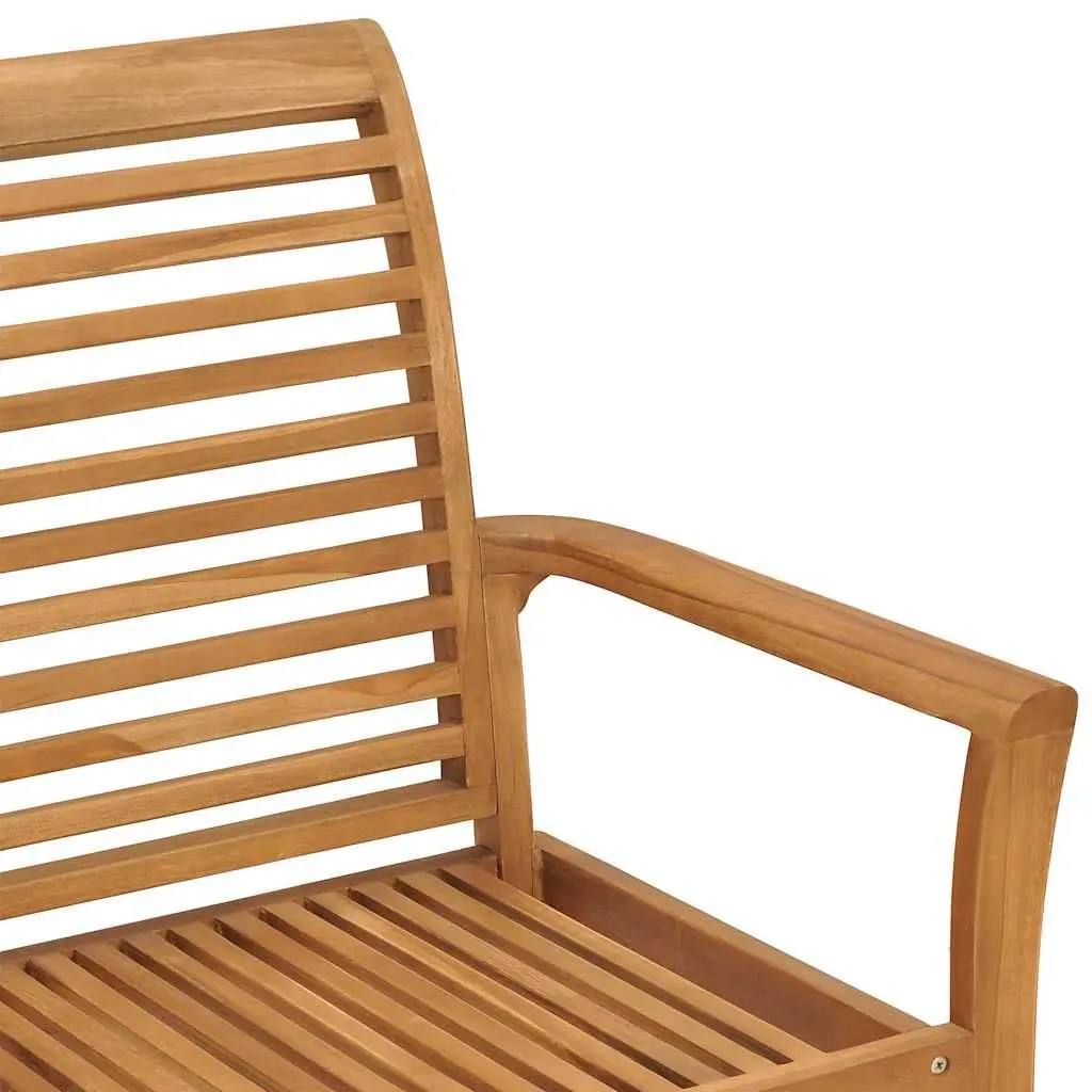 Garden Bench Teak Wood with Anthracite Cushion 112cm