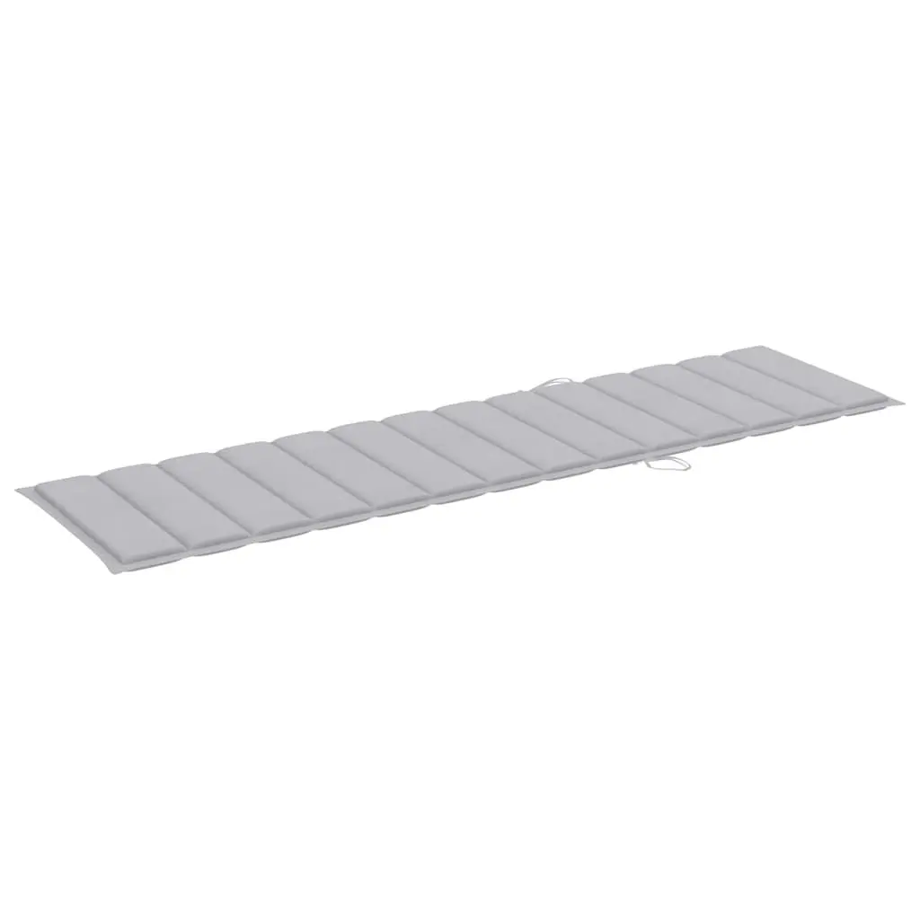 Sun Lounger Adjustable Backrest Teak Wood with Side Table Grey