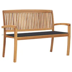 Your New Favorite 128.5cm Teak Garden Bench with Cushion
