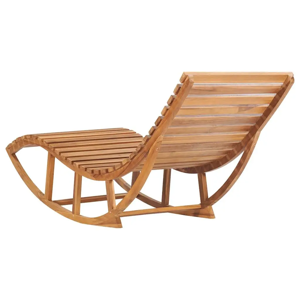 Wooden Rocking Sun Lounger Garden Patio Relaxation Chair with Cushion Outdoor