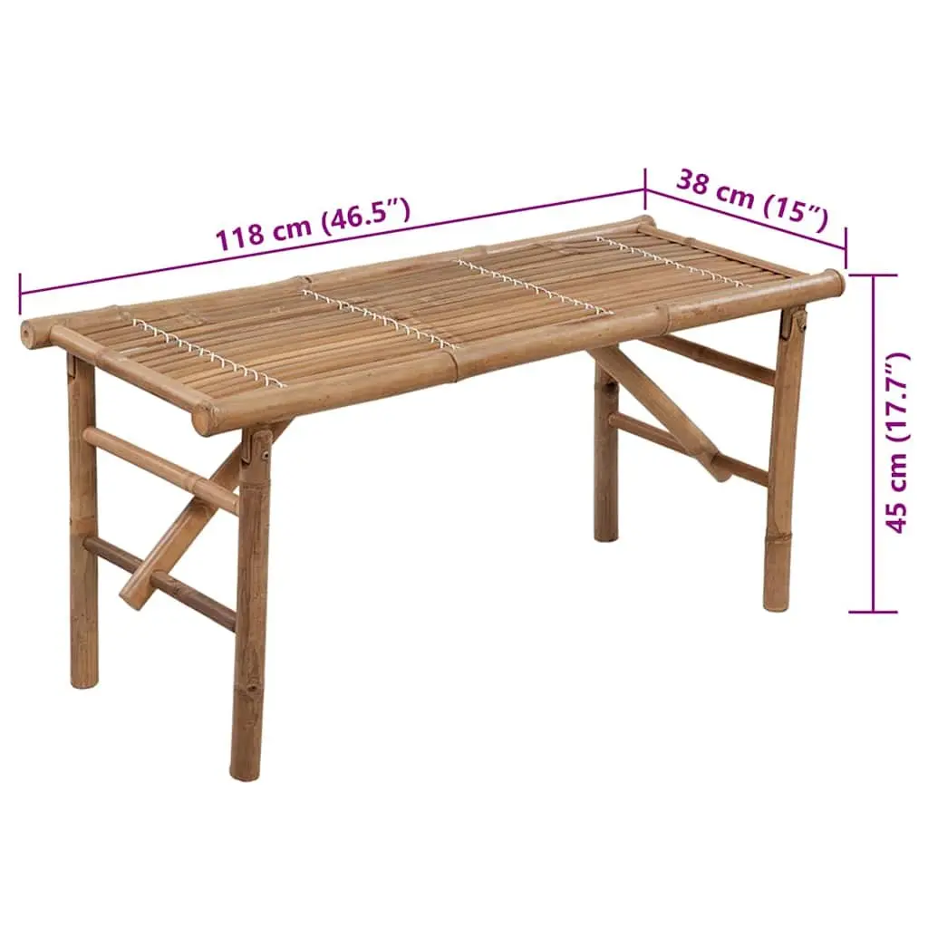 Folding Garden Bench with Grey Cushion