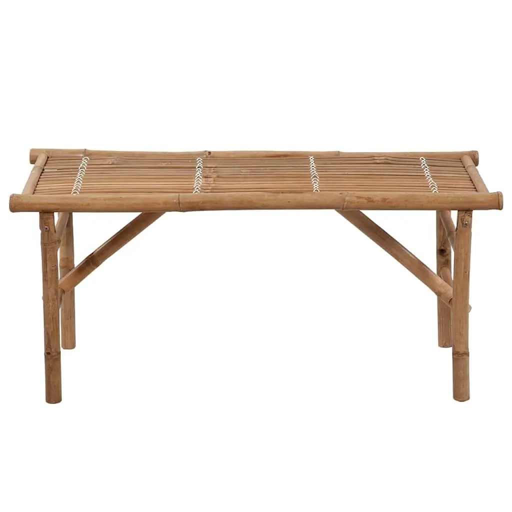 Folding Garden Bench Portable 118cm Bamboo Outdoor Seating with Cushion