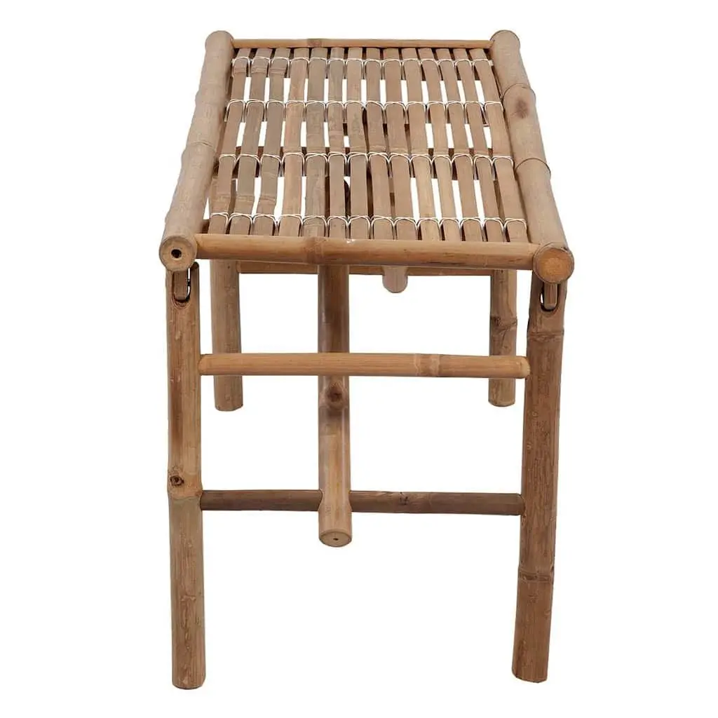 Folding Garden Bench Portable 118cm Bamboo Outdoor Seating with Cushion
