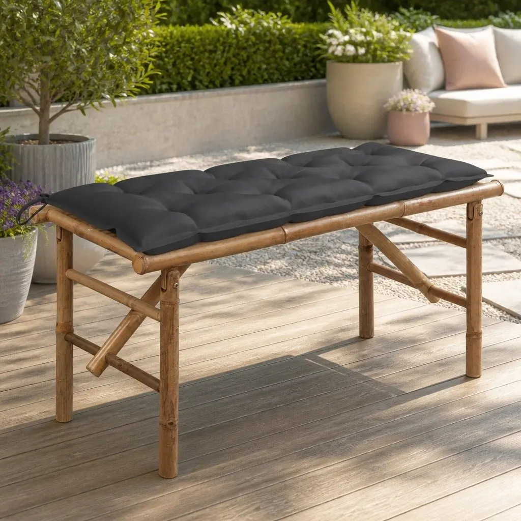 Folding Garden Bench with Cushion