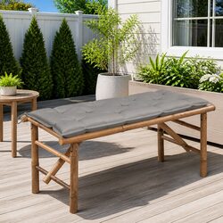 Friendly Folding Garden Bench with Grey Cushion for Relaxing