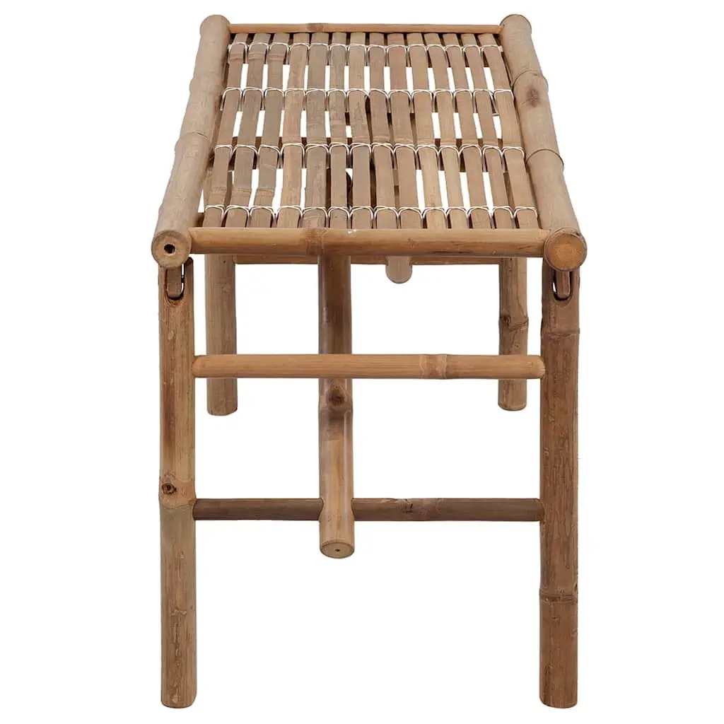 Folding Garden Bench Portable Bamboo 118cm with Cushion