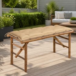Your New Favorite Outdoor Bench: Bamboo & Cushion Combo