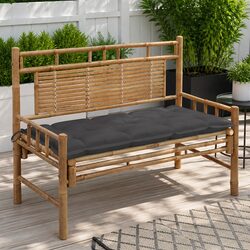Garden Bench Outdoor Seating with Cushion 120cm Backrest Patio Furniture