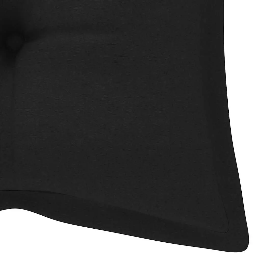 Bamboo Garden Bench with Backrest 120cm and Black Cushion