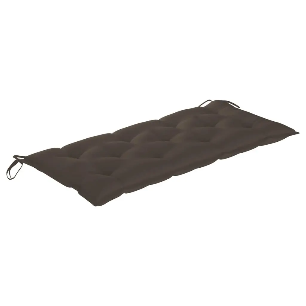 Bamboo Garden Bench with Backrest and Cushion 120cm Taupe Outdoor Seating