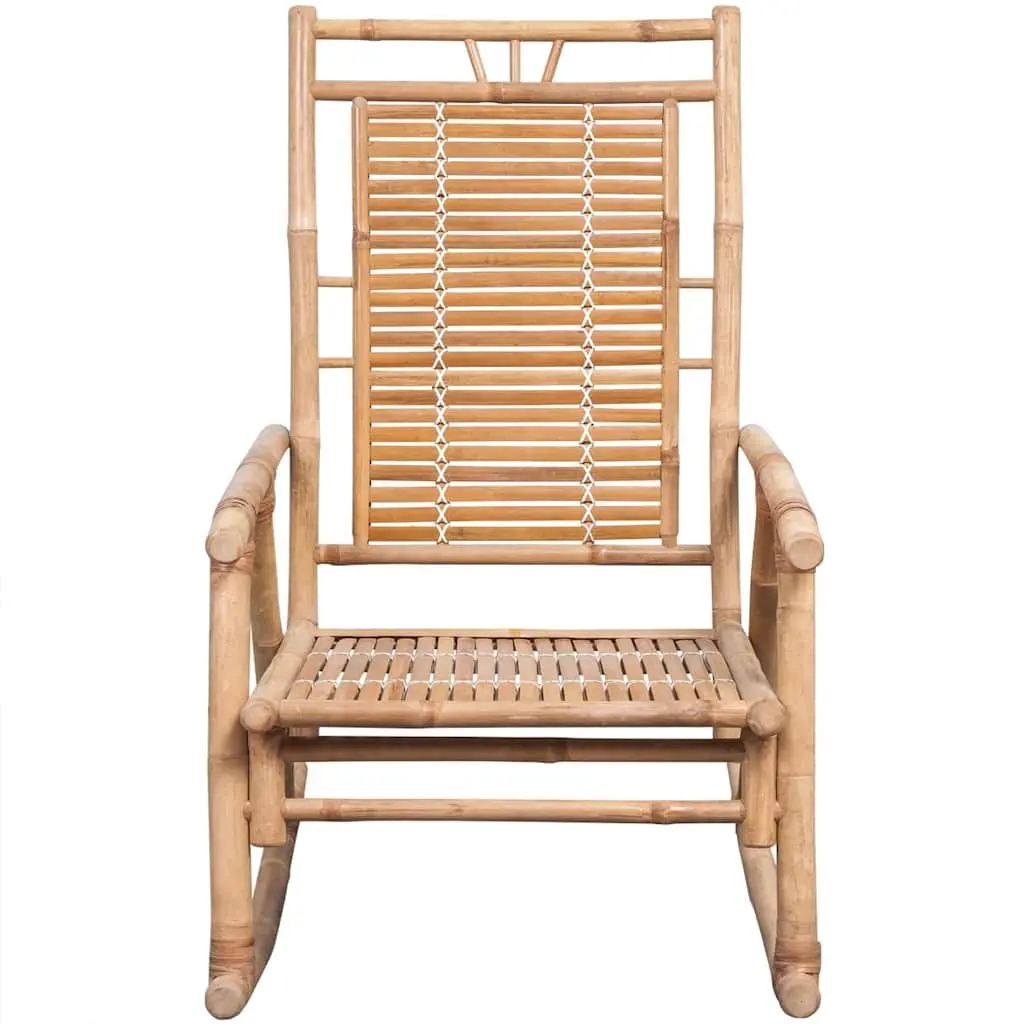 Bamboo Rocking Chair with Cushion Brown
