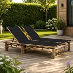 Friendly 2-Person Bamboo Lounger for Outdoor Relaxation