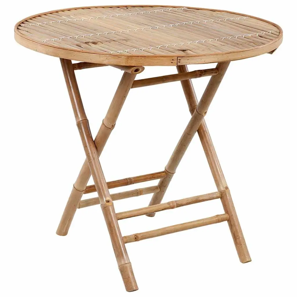 Folding Outdoor Dining Set 5 Piece Bamboo Garden Table Chairs with Cushions