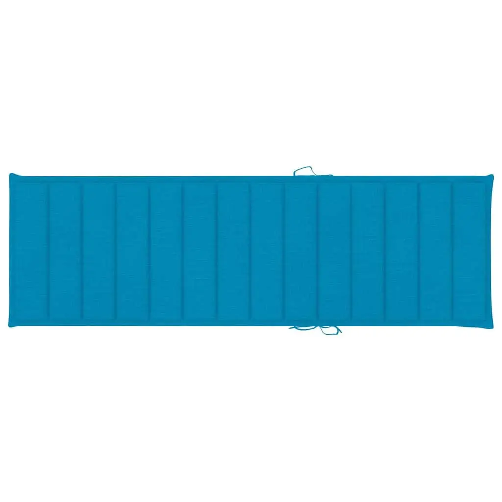 Folding Sun Lounger Wooden Adjustable Backrest Garden Lounger Bed Blue