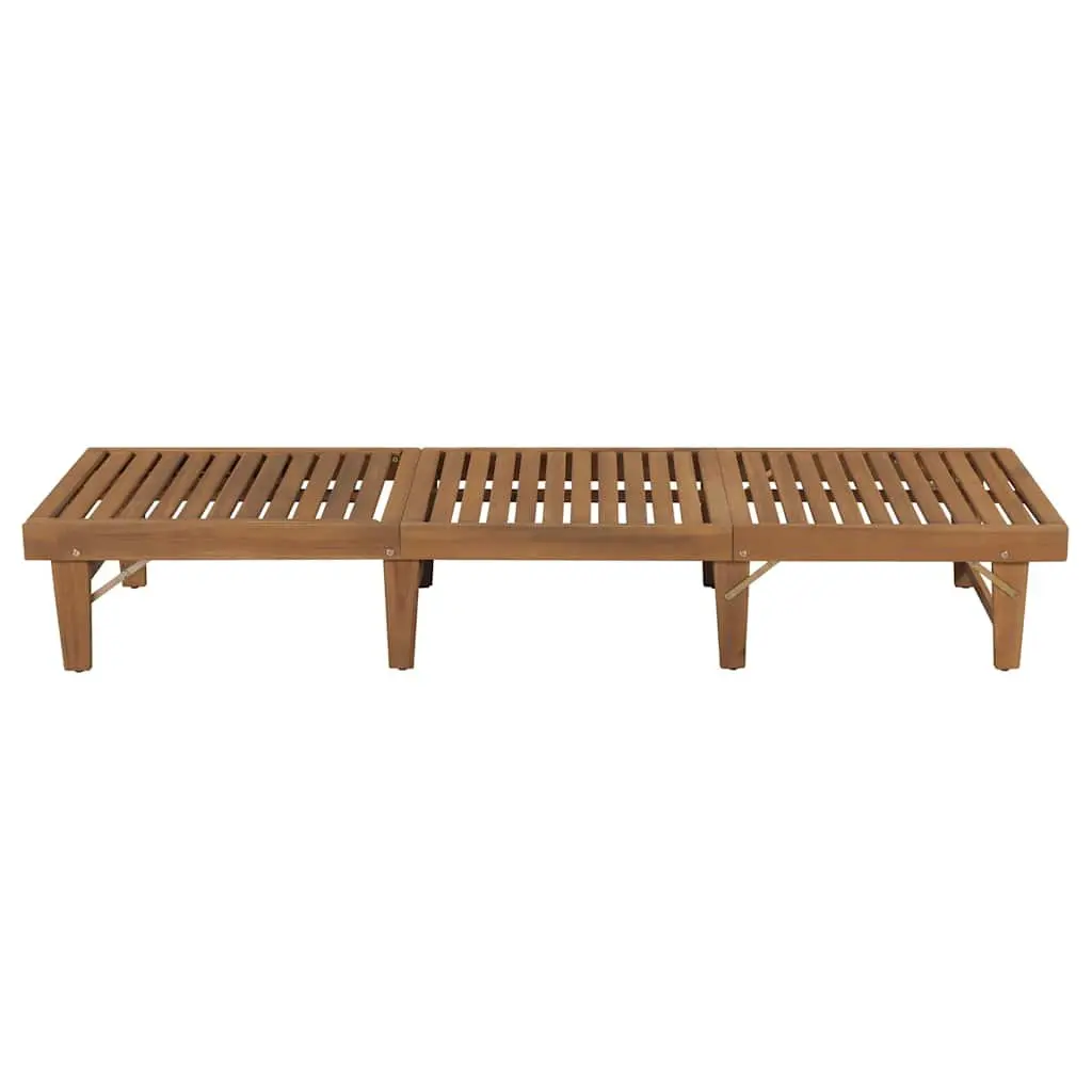 Folding Sun Lounger with Cushion Solid Acacia Wood Outdoor Seating Black