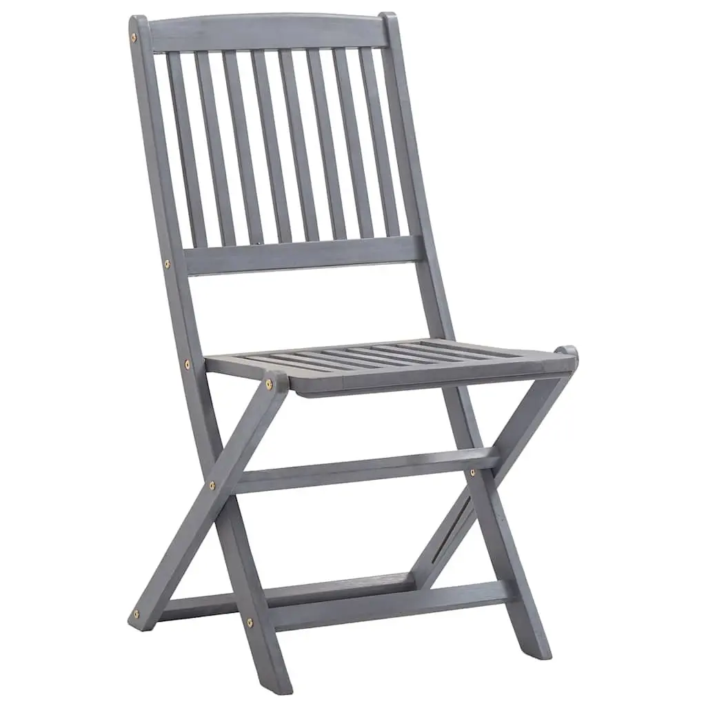Folding Outdoor Chairs Set 4 Pieces with Cushions Solid Acacia Wood Garden Dining