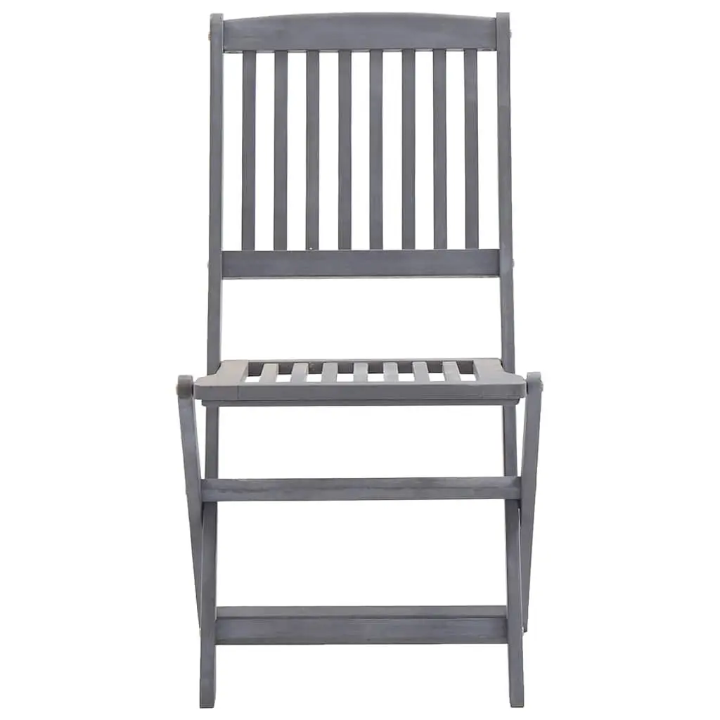 Folding Outdoor Chairs Set 4 Pieces with Cushions Solid Acacia Wood Garden Dining
