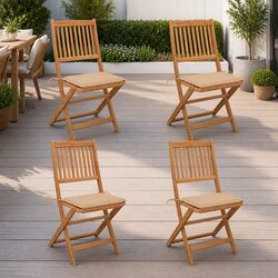 Enjoy Folding Garden Chairs Set of 4 with Cushions