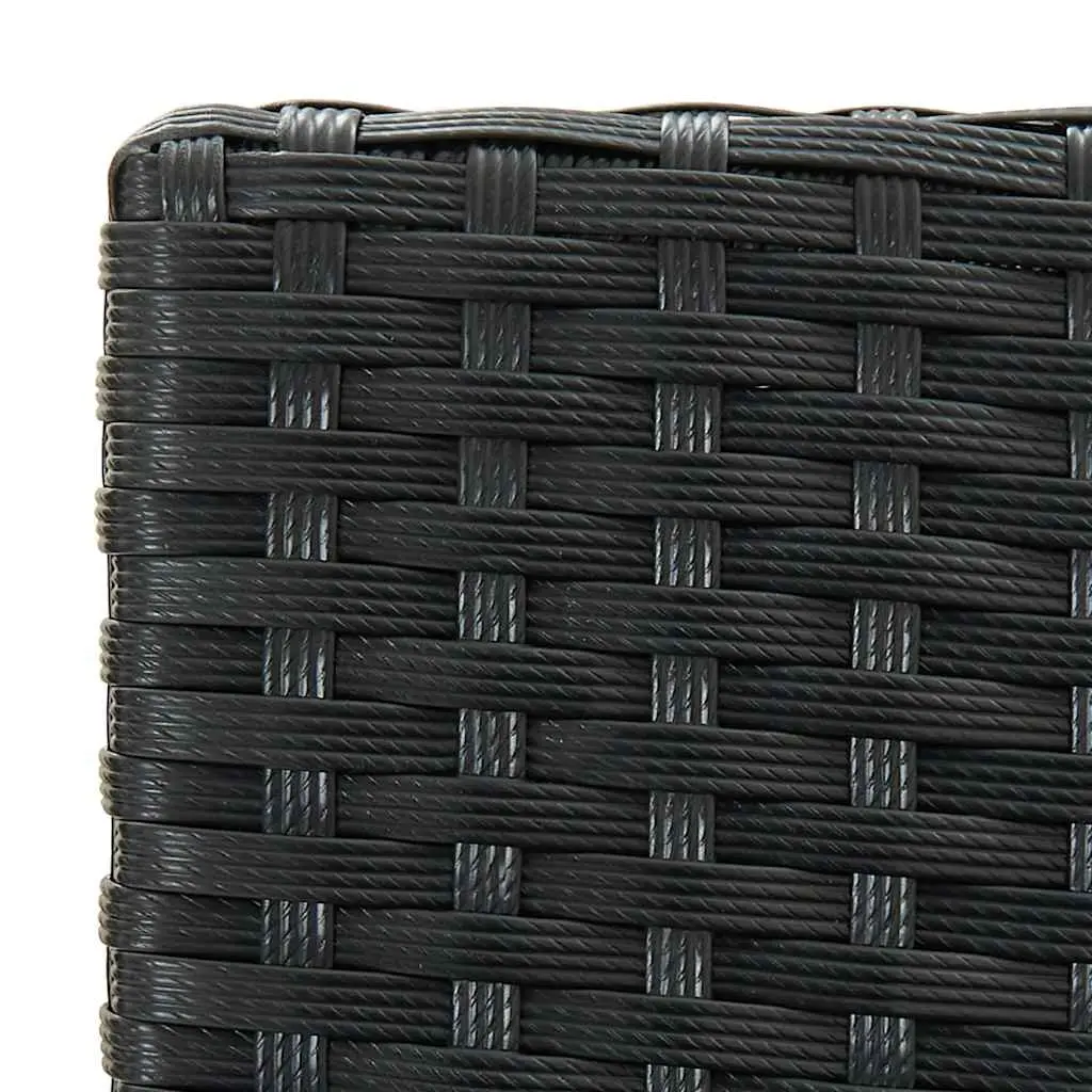 3 Piece Garden Bar Set Cushioned Outdoor Poly Rattan Bar Table Stools Black