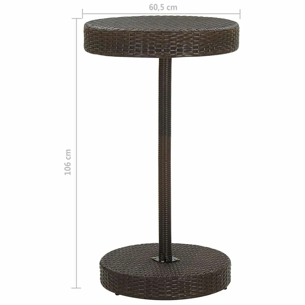 3 Piece Garden Bar Set Poly Rattan Outdoor Bar Table and Stools
