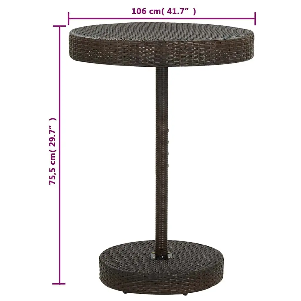Outdoor Bar Set 5 Piece Brown Poly Rattan Table and Stools for Garden Patio