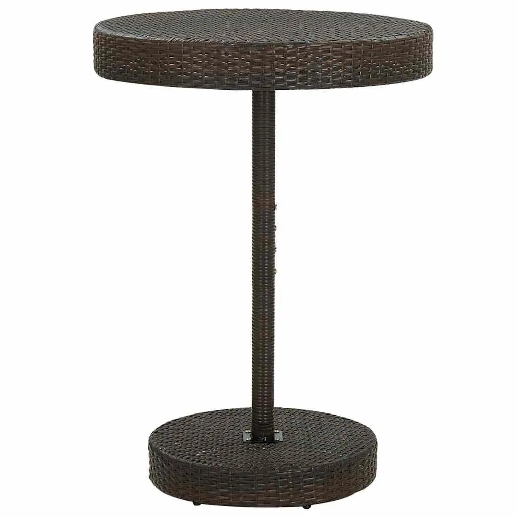 Outdoor Bar Set 5 Piece Brown Poly Rattan Table and Stools for Garden Patio