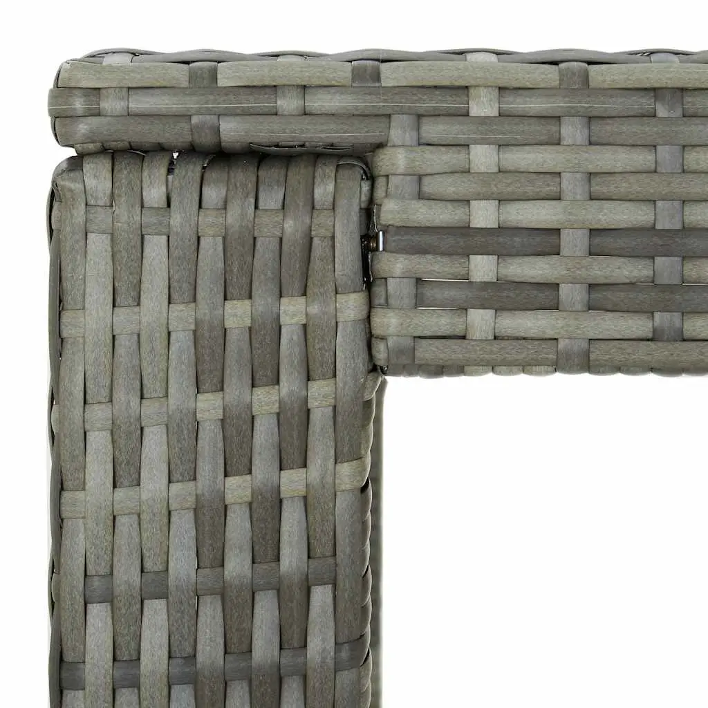 7 Piece Outdoor Bar Set Grey Poly Rattan Cushioned Stools Table