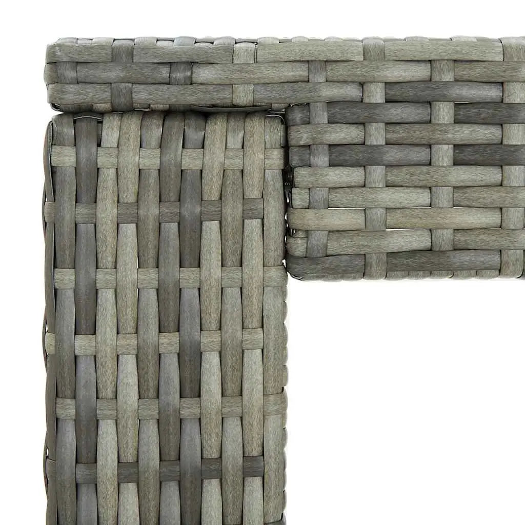 3 Piece Outdoor Bar Set Poly Rattan Grey Garden Bar Table Stools with Armrest