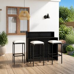 Friendly 4-Piece Outdoor Bar Set with Cushions