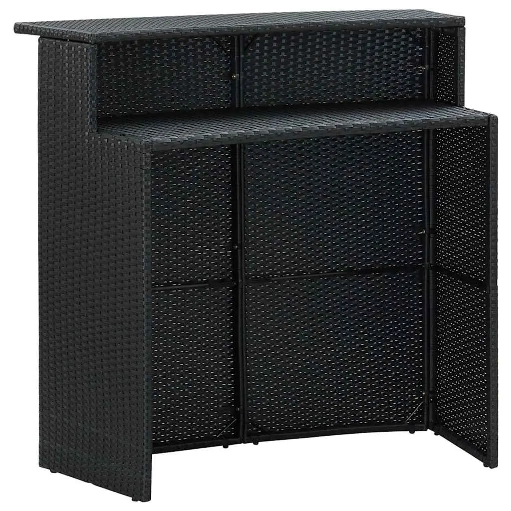 Garden Bar Set 4 Piece with Cushions Black Outdoor Patio Furniture
